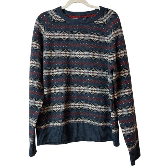 J Crew Men’s Fair Isle crewneck sweater 100% Lambswool Multicolored Size XL - Picture 3 of 4